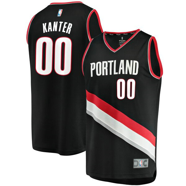 Maillot Portland Trail Blazers Homme Enes Kanter 0 Icon Edition Noir